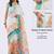 White linen printed saree with blouse
