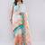 White linen printed saree with blouse