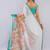 White linen printed saree with blouse
