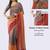 Grey linen woven design saree with blouse