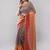 Grey linen woven design saree with blouse