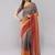 Grey linen woven design saree with blouse