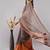 Grey linen woven design saree with blouse
