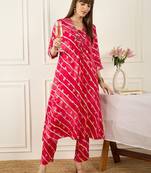 Floral Printed Thread Work Pure Cotton Kurta With Palazzos