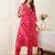 Floral Printed Thread Work Pure Cotton Kurta With Palazzos
