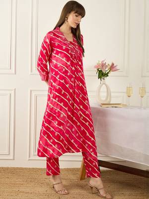 Floral Printed Thread Work Pure Cotton Kurta With Palazzos 3