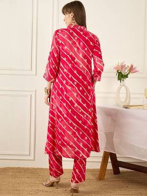 Floral Printed Thread Work Pure Cotton Kurta With Palazzos 5
