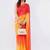Multicolor linen dyed saree with blouse