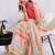 Off white linen striped saree with blouse