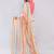 Off white linen striped saree with blouse