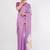 Lavender linen printed saree with blouse