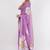 Lavender linen printed saree with blouse