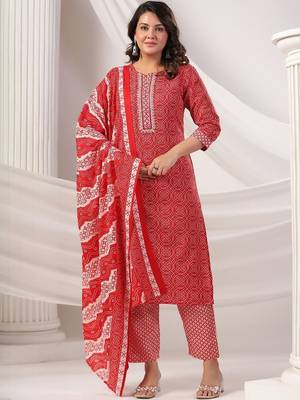 Women Ethnic Motifs Printed Regular Pure Cotton Kurta with Trousers & Dupatta 1