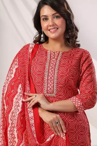 Women Ethnic Motifs Printed Regular Pure Cotton Kurta with Trousers & Dupatta