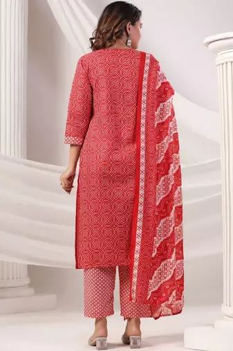 Women Ethnic Motifs Printed Regular Pure Cotton Kurta with Trousers & Dupatta