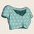 Turquoise linen printed saree with blouse