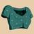 Teal silk blend printed saree with blouse
