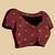 Maroon silk blend printed saree with blouse