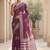 Purple silk blend printed saree with blouse