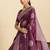 Purple silk blend printed saree with blouse