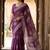 Purple silk blend printed saree with blouse