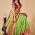 Lime silk blend woven design saree with blouse