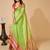 Lime silk blend woven design saree with blouse