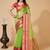 Lime silk blend woven design saree with blouse