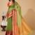 Green silk blend woven design saree with blouse