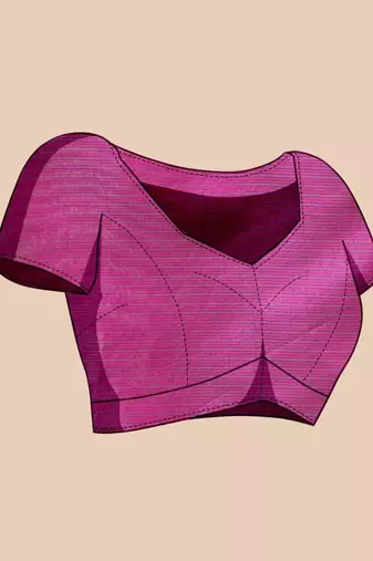 Turquoise silk blend woven design saree with blouse