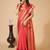 Pink silk blend woven design saree with blouse