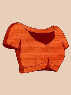 Pink silk blend woven design saree with blouse 4