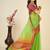 Lime silk blend woven design saree with blouse