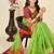 Lime silk blend woven design saree with blouse
