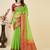 Lime silk blend woven design saree with blouse