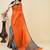 Orange silk blend woven design saree with blouse