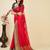 Red silk blend woven design saree with blouse