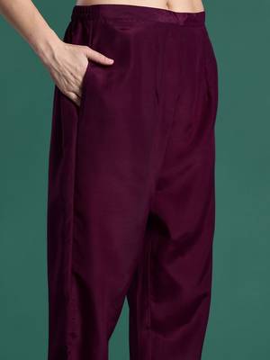 Women Ethnic Motifs Embroidered Regular Kurta with Trousers & With Dupatta 5