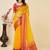 Yellow silk blend woven design saree with blouse