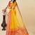 Yellow silk blend woven design saree with blouse
