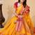 Yellow silk blend woven design saree with blouse