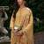 Women Ethnic Motifs Printed Regular Thread Work Linen Kurta with Trousers & With Dupatta
