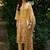 Women Ethnic Motifs Printed Regular Thread Work Linen Kurta with Trousers & With Dupatta