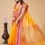 Yellow silk blend woven design saree with blouse