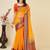 Yellow silk blend woven design saree with blouse