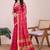 Pink silk blend woven design saree with blouse