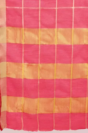 Pink silk blend woven design saree with blouse