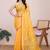Yellow silk blend woven design saree with blouse