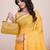 Yellow silk blend woven design saree with blouse