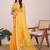 Yellow silk blend woven design saree with blouse